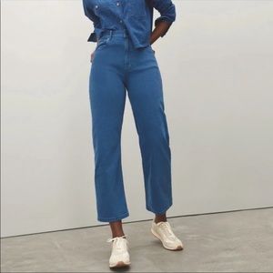 EVERLANE The Way-High Straight Ankle Jean in Retro Blue Size 23
